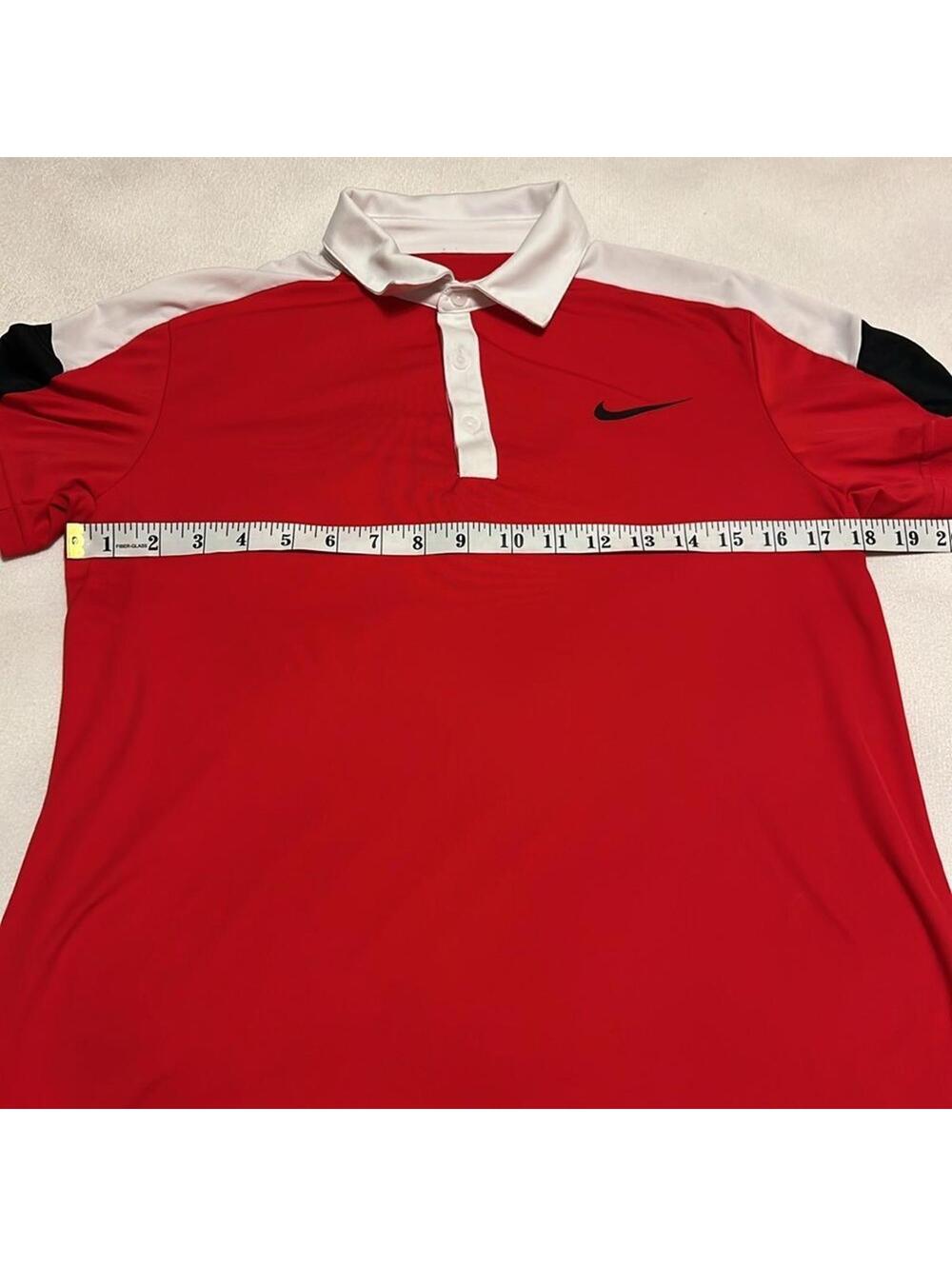 Nike Dri-FIT Red White Black Colorblock Polo Shirt Men's Small - Picture 2 of 6